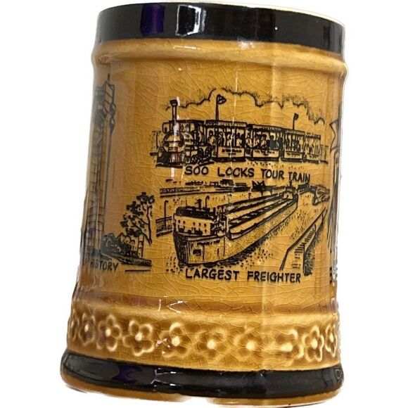 Vintage Hand Painted Japanese Beer Stein Stagecoach Coffee Mug Dickens Days - Picture 4 of 7